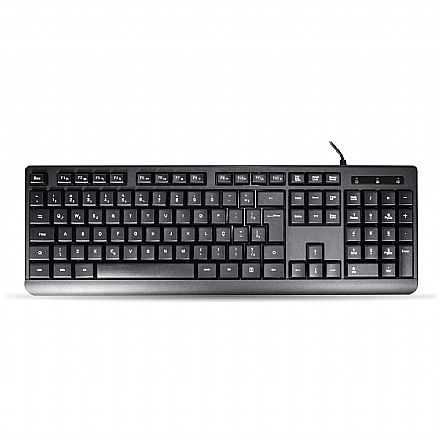 Teclado USB Multimidia K-Mex KM-D128 - ABNT2 - Preto