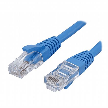 Cabo de Rede UTP (Patch Cord) RJ45 Cat 6 - 1.5 metros - Certificação Anatel - Azul - Seclan CY-5128-CAT6-1.5M-BL