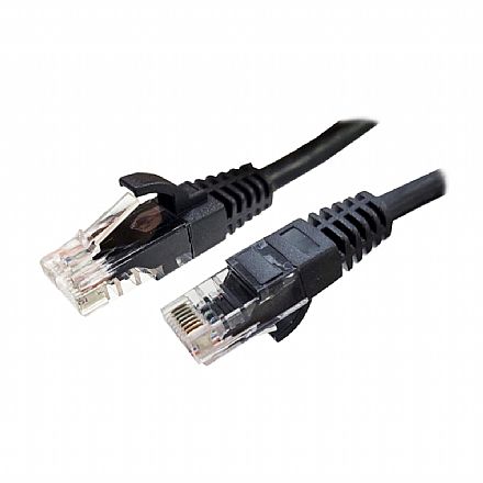 Cabo de Rede UTP (Patch Cord) RJ45 Cat 6 - 2.5 metros - Certificação Anatel - Preto - Seclan CY-5128-CAT6-2.5M-BK