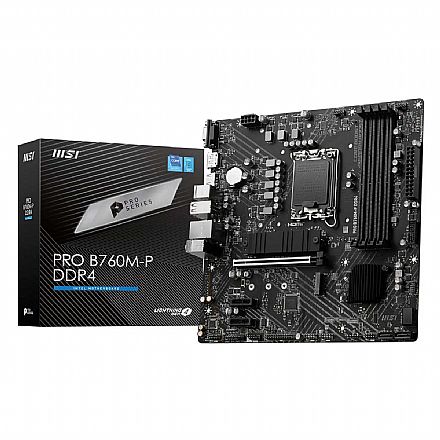 Placa Mãe MSI B760M-P Pro (LGA 1700 - DDR4 4800 O.C) - Chipset B760 - USB 3.2 - Slot M.2 Lightning Gen4 - Micro ATX