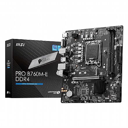 Placa Mãe MSI B760M-E Pro (LGA 1700 - DDR4 4800 O.C) - Chipset B760 - USB 3.2 - Slot M.2 Lightning Gen4 - Micro ATX