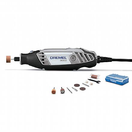 Micro Retífica Dremel 3000 N/10 - 120W - 127v - Com 10 acessórios - Cinza - F013.300.0PB