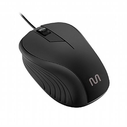 Mouse Multilaser MO222 - 1200dpi - Textura emborrachada - Preto