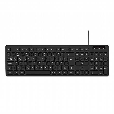 Teclado USB Multilaser TC144 Soft Silence - ABNT2 - Silencioso - Teclas Chocolate - Preto