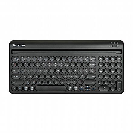 Teclado sem Fio Targus AKB867 Antimicrobiano - Apoio para Smartphone e Tablet - Bluetooth ou Receptor USB - ABNT2 - Preto