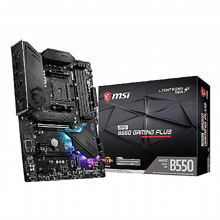 Placa Mãe MSI B550M MPG Gaming Plus (AM4 - DDR4 4400 O.C) - Chipset AMD B550 - USB 3.2 - RGB - Slot M.2 - ATX