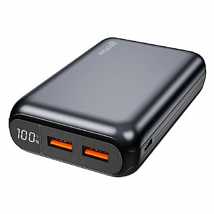 Power Bank Carregador Portátil Universal Geonav PB20K20WSG - Com Display - 20000 mAh - Carregamento Rápido - USB-C e USB - Cinza Espacial