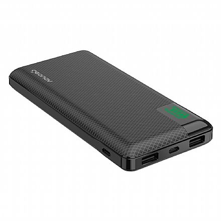 Power Bank Carregador Portátil Universal Geonav PB16KBK - Bateria Externa 16000 mAh - USB-C e USB - Para Smartphones, tablets - Preto