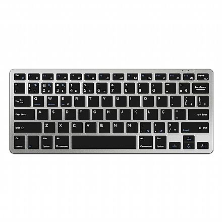 Teclado sem Fio Geonav OFTCW02SG Multidispositivos - Bluetooth - Para Computador, Tablet e Telefone - ABNT2 - Cinza