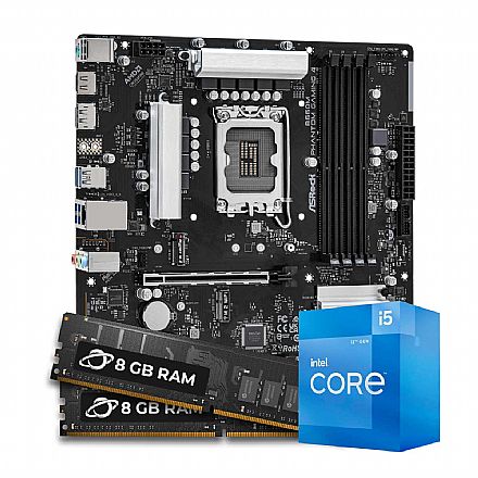 Kit Upgrade Processador Intel® Core™ i5 12400F + Placa Mãe Asrock B660M PHANTOM GAMING  + Memória 16GB DDR4