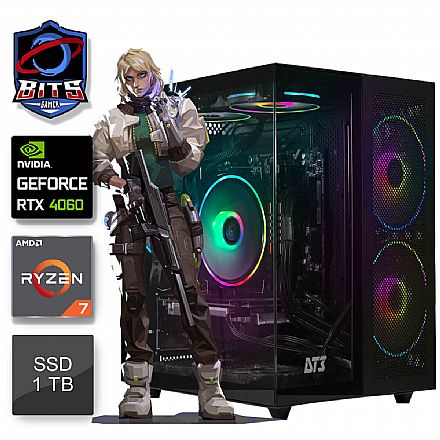 PC Gamer Bits 2025 - Ryzen 7 8700F, 32GB, SSD 1TB, Video Geforce RTX 4060 - Windows 11