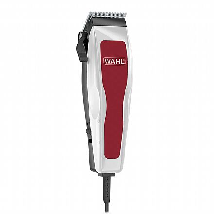 Máquina Corte de Cabelo e Barba WAHL Style Pro Profissional - 8 Pentes Graduadores - 9W - 127V - Branca e vermelha - 3024941