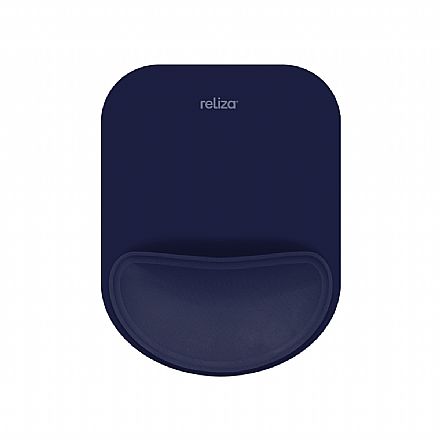 Mousepad Ergônomico Reliza Compact - Base Antiderrapante - Apoio de Pulso - Azul - 010856