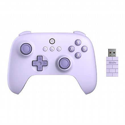 Controle 8BitDo Ultimate C Wireless - 2.4GHz ou USB-C - Compatível com PC, Android e SteamDeck - Roxo - 81HC01
