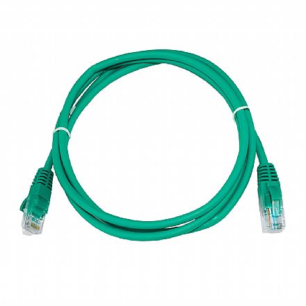 Cabo de Rede UTP (Patch Cord) RJ45 Cat 6 - 1.5 metros - Certificação Anatel - Verde - Seclan CY-5128-CAT6-1.5M-GR