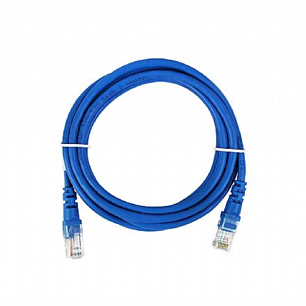 Cabo de Rede UTP (Patch Cord) RJ45 Cat 5e - 2.5 metros - Certificação Anatel - Azul - Seclan CY-5128-CAT5E-2.5M-BL