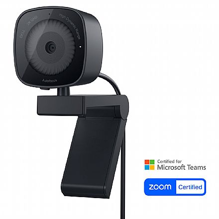 Webcam Dell WB3023 2K QHD - Zoom Digital - Foco Automático - Redução de Ruído - Preta