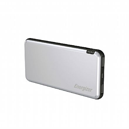 Power Bank Carregador Portátil Energizer UE10046GY - 10.000 mAh - Portas USB, USB-C e Micro-USB - Polímero de Lítio