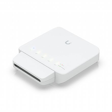 Switch 5 Portas Ubiquiti USW-Flex - Gigabit - PoE+ 46W - UniFi - Alimentação PoE++