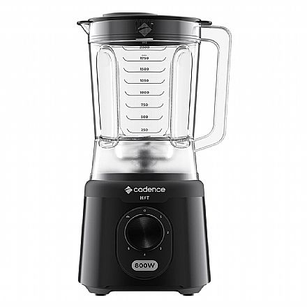 Liquidificador Cadence Hit LIQ200 - 127V - 800W - Copo 2,5 Litros - 5 Velocidades - Copo Medidor - Preto - LIQ200-127