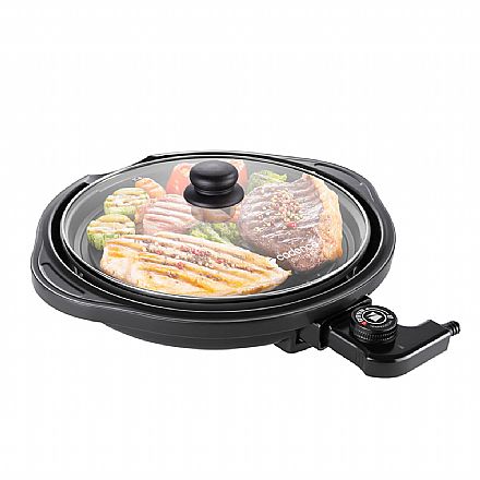 Grill Cadence Perfect Taste GLR300 - 127V - 1250W - 30cm Diâmetro - Grelha Antiaderente - Temperatura 5 Níveis - Preto - GRL300-127