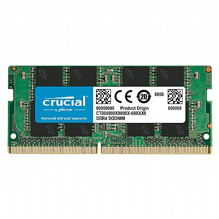 Memória SODIMM 16GB DDR4 3200MHz Crucial - para Notebook - CL22 - CT16G4SFRA32A