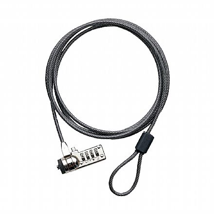 Trava de Segurança Kensington com Senha - C3Tech CS-10 - Cabo 1.8m - Preto - 440160030200