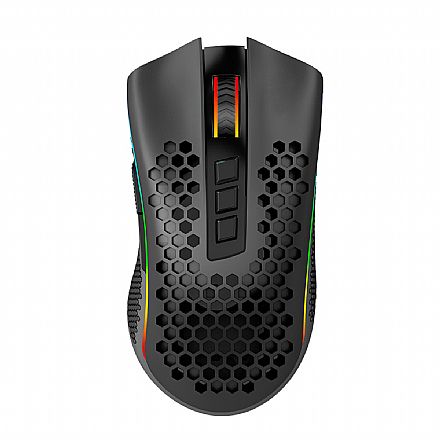 Mouse Gamer sem Fio Redragon Storm Pro - 16000dpi - 8 Botões - Recarregável - Receptor USB - RGB - M808-KS