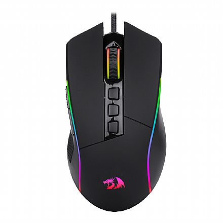 Mouse Gamer Redragon Plank - Sensor Pixar PMW3333 16000dpi - 9 Botões Programáveis - RGB - Preto - M812-RGB