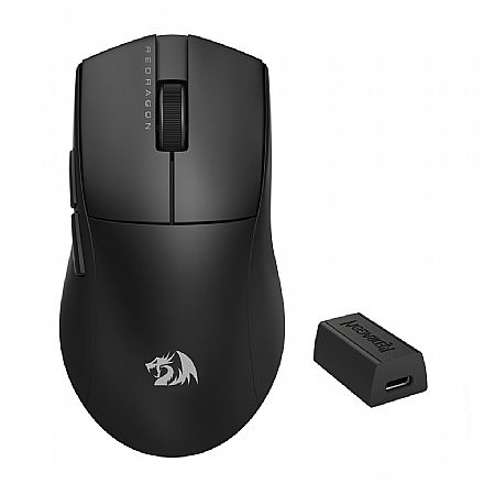 Mouse Gamer sem Fio Redragon King Pro 4K - Cabeado, Wireless ou Bluetooth - 26000dpi - 7 Botões - 4000Hz Polling Rate - Preto - M916-PRO-4K