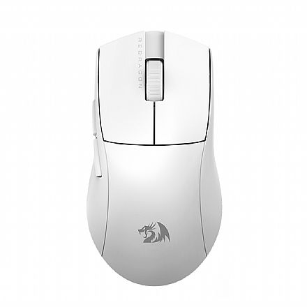 Mouse Gamer sem Fio Redragon King Pro 4K - Cabeado, Wireless ou Bluetooth - 26000dpi - 7 Botões - 4000Hz Polling Rate - Branco - M916W-PRO-4K