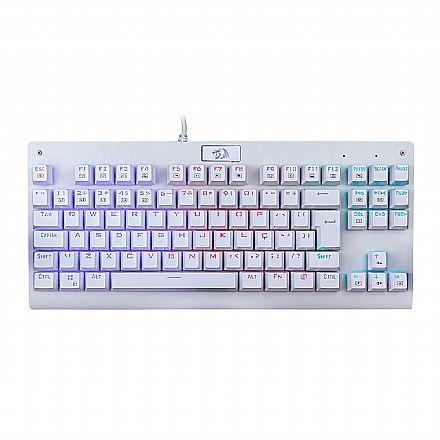 Teclado Mecânico Gamer Redragon Dark Avenger - TKL - RGB - Switch Red - ABNT2 - Branco - K568W-R