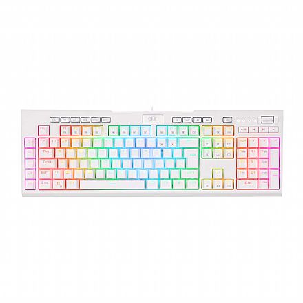 Teclado Mecânico Gamer Redragon Brahma Pro - ABNT2 - RGB Chroma - Switch Marrom - Branco - K586W-RGB-PRO PT-BROWN