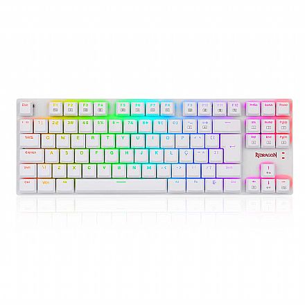 Teclado Mecânico Gamer Redragon APS - ABNT2 - RGB - Switch Azul - Branco - K607W-RGB PT-BLUE