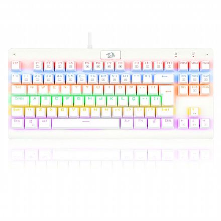 Teclado Mecânico Gamer Redragon Dark Avenger - TKL - Rainbow - Switch Blue - ABNT2 - Branco - K568W-R PT-Blue
