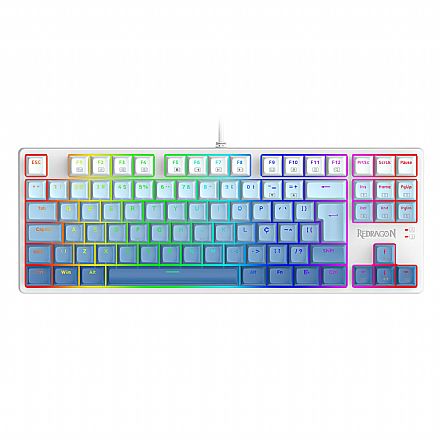 Teclado Mecânico Gamer Redragon Daksa - RGB - Switch Brown - ABNT2 - Azul e Branco - K576GB-RGB PT-Brown