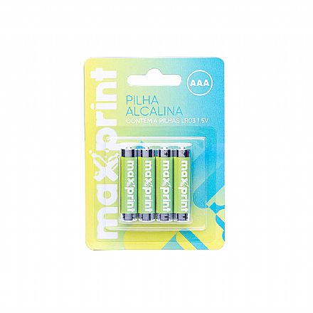 Pilha Alcalina AAA Maxprint LR03 - 4 unidades - 756362