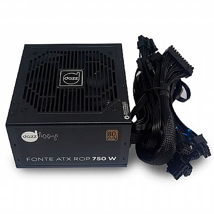Fonte 750W Dazz Rop - PFC Ativo - Eficiência 80% - 80 PLUS® Bronze - Bivolt - 63000022