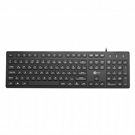 Teclado USB Multimídia Lecoo KB102 - Teclas Baixas - ABNT2 - Preto
