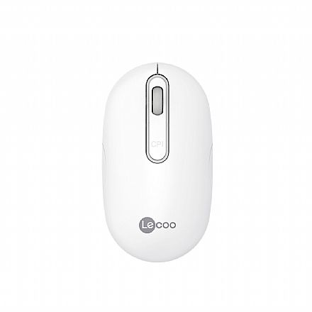Mouse sem Fio Lecoo WS207WH - 2.4GHz - 1600dpi - Bateria Recarregavel - Ambidestro - Ergonomico - Branco
