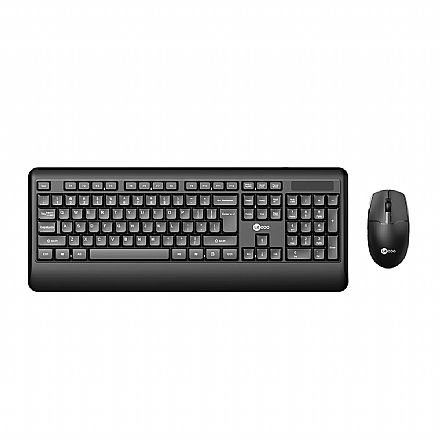 Kit Teclado e Mouse sem Fio Lecoo Wireless KW202BK - ABNT2 - 1200dpi - Ambidestro - Preto