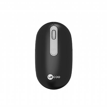 Mouse sem Fio Lecoo WS207BK - 2.4GHz - 1600dpi - Bateria Recarregavel - Ambidestro - Ergonomico - Preto