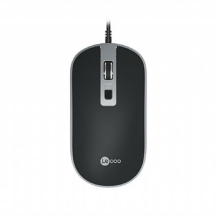 Mouse USB Lecoo MS104 - 2000dpi - Ergonômico - Ambidestro - Preto