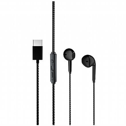 Fone de Ouvido Intra-Auricular Lecoo EH104BK-C - Microfone - USB-C - Preto