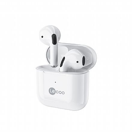 Fone de Ouvido Bluetooth Auricular Lecoo EW310WH - Microfone - TWS - Case carregador - Branco
