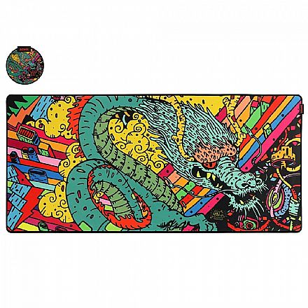 Mousepad Gamer PcYes Dragon Extended - Extra Grande 900x420mm - PMD90X42