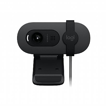Web Câmera Logitech Brio 100 - Video Chamada em Full HD - RightLight - Microfone - 960-001586