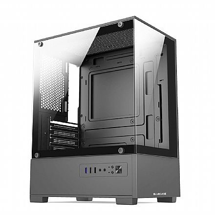 Gabinete Aquário Gamer Bluecase BG-054 HIT - Vidro Temperado - Cinza - BG-054GBX