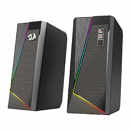 Caixa de Som Gamer Redragon Anvil - 6 Modos RGB - Clear Bass - Controle Tátil - Conector P2 e Energia USB - Preto - GS520