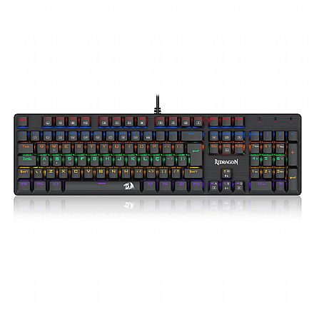 Teclado Mecânico Gamer Redragon Valheim - ABNT2 - Iluminação Rainbow - Switch Brown - Preto - K608-R PT-Brown